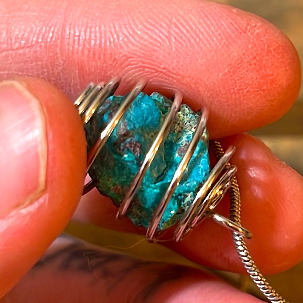 💙 BOGO 💙 Rough Caged Authentic Chrysocolla w/ Chain